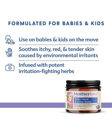 Motherlove Baby Hand & Knee Balm (1 oz) USDA Certified Organic Herbal Ointment for Crawling Babies | Cruelty Free - Buy Online on GoSupps.com