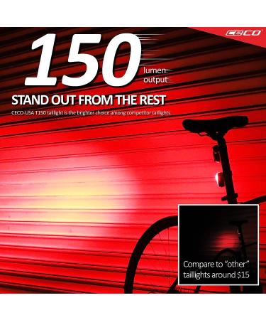 CECO-USA 150 Lumen USB Rechargeable Bike Tail Light - Waterproof & Impact Resistant - Buy Online on GoSupps.com