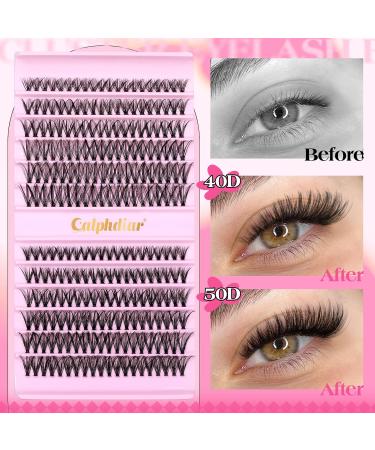 Calphdiar D Curl Cluster Eyelash Extensions - 240PCS 40D & 50D Individual Wispy Lashes - 9-16MM DIY Lash Clusters for Stunning Eyes - Buy Online on GoSupps.com