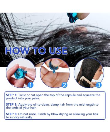 S rum de Vitamin pour Cheveux Secs et Abim s Capsules de S rum de Traitement Capillaire avec Huile Argan Huile Avocat Vitamine A C E Pro Vit.B5 pour R parer et Soin des Cheveux - 40 Bleu - Buy Online on GoSupps.com