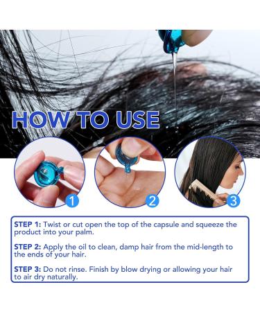 Hair Vitamin Serum Capsules - Leave-in Anti Frizz Conditioner for All Hair Types | 40 Capsules with Vitamins A C E & Pro B5 - Men's & Women's Hair Treatment - Buy Online on GoSupps.com