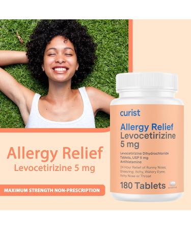 Curist Levocetirizine 5 mg Allergy Pills - 180 Tablets for 24 Hour Relief | Best Allergy Medicine Online - Buy Online on GoSupps.com
