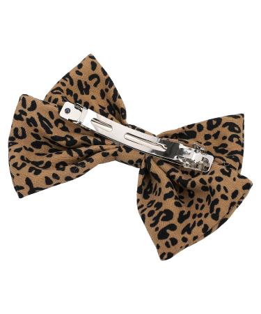 Duoduorou Leopard Bow Hair Clip - Handmade Hair Bow for Girls, Back to School Outfits, Kawaii Flower Hair Accessory - Perfect for Birthday, Party, Christmas, Wedding - Buy Online on GoSupps.com