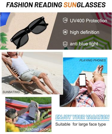 Shop OCCI CHIARI Oversized Reader Sunglasses for Men - 3.5 Fashion Full Lens Sun Readers in Black | International Shipping Included - Buy Online on GoSupps.com