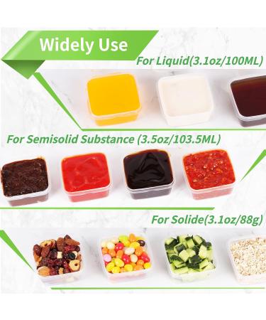 RIKICACA 4oz 200 Pack Small Plastic Containers with Lids - Jello Shot & Portion Cups for Food - Disposable Condiment Containers (Square) - Buy Online on GoSupps.com