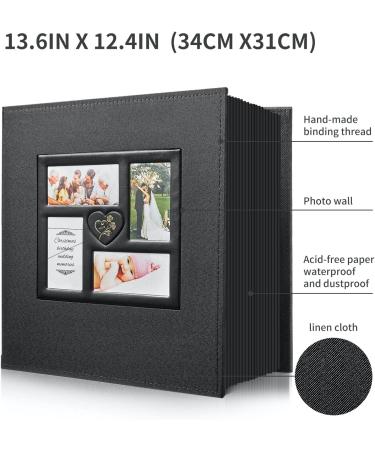 Hongxing Fabric Frame Cover Photo Album 4x6 1200 Pockets Photos  Linen Cover  Extra Large Capacity Wedding Picture Albums Holds 1200 Horizontal and Vertical Photos (1200Pockets  Black) (hx) 1200Pockets Black - Buy Online on GoSupps.com