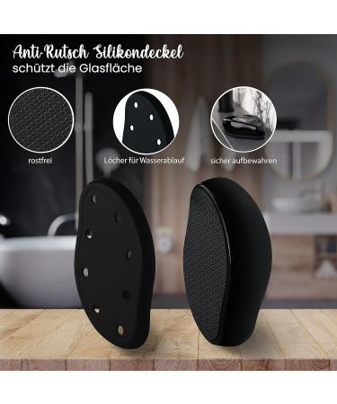Robbx 2in1 Nano Glass Corneal Remover | Wet & Dry Foot Care Tool with Free Anti-Slip File Cover | Perfect for Horn Removal on Feet & Hands - Black - Buy Online on GoSupps.com
