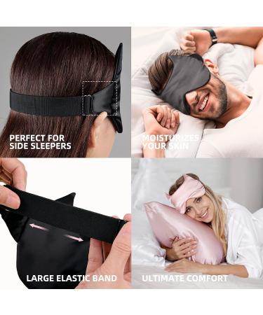 100% Blackout Silk Sleep Mask for Women and Men - Pure Mulberry Silk Eye Mask - Buy Online on GoSupps.com