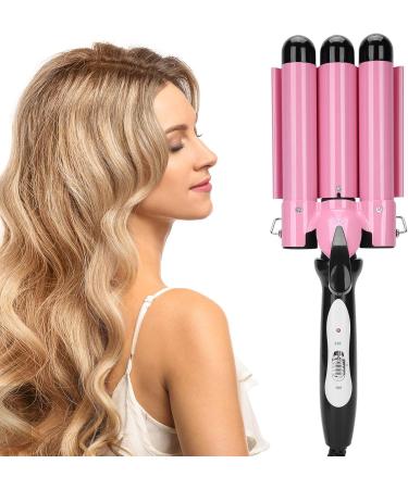 3 Barrel 28mm Ceramic Electric Curling Iron - Quick Heating Anti Burn Tourmaline Infused Hair Waver for Wet & Dry Styling - International Shipping Available - Buy Online on GoSupps.com