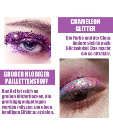  EONFAVE Festival Face Glitter Purple Glitter Gel Face Hair Body Lotion Purple Eye Shadow Liquid Glitter Glitter for Party Masquerade - Buy Online on GoSupps.com