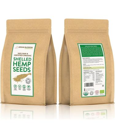 Premium Raw Organic Hemp Seeds Hearts 1kg - Vegan Snack with Omega 3&6, Protein, Amino Acids and Minerals - Gluten-Free Superfood in Eco-Friendly Resealable Pouch - Buy Online on GoSupps.com