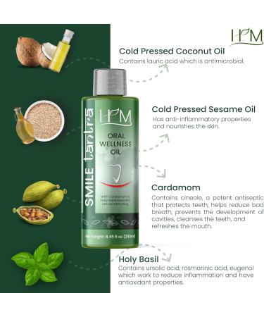 Smile Tantra Oil Pulling - Cardamom & Holy Basil Mouthwash for Oral Health Teeth Whitening & Fresh Breath - Alcohol Free 8.45 FL Oz - Buy Online on GoSupps.com