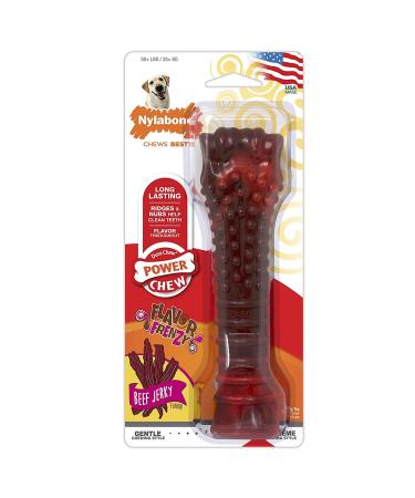 Nylabone Power Chew Flavor Frenzy Durable Dog Chew Toys Twin Pack Funnel Cake & Shish Kabob Large/Giant (2 Count) Beef Jerky X-Large/Souper (1 Count)