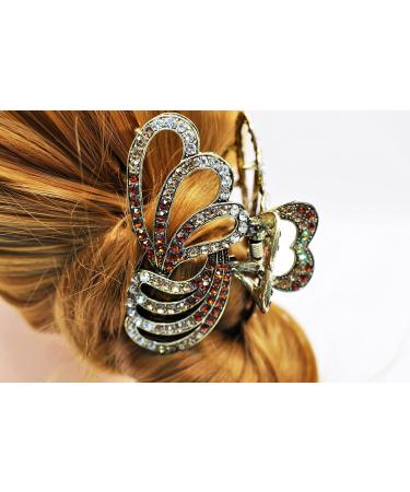 Crystal Rhinestone Metal Hair Clip - Anti Slip Large Claw for Thin & Thick Hair - Stylish Hair Accessories - Buy Online on GoSupps.com