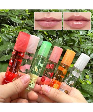 Portable Rollerball Lip Oil Clear Gloss For Hydrated Lips Moisturizing Lips Care For Women Girls Fruit Lip Oil - Buy Online on GoSupps.com