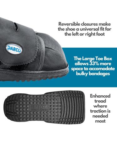 DARCO All-Purpose Medical Boot - NHS Approved Stabilising Shoe for Post-Op Healing - Pressure Relieving Boot for Wounds & Ulcers - Unisex, Black, Medium - Buy Online on GoSupps.com