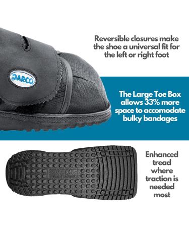 Darco All-Purpose Protection Boots | NHS Stabilizing Medical Shoe | Pressure-Relieving Post-Surgery & Wound Care - Unisex Black Extra Large - Buy Online on GoSupps.com