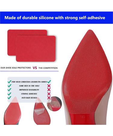 Red High Heel Silicone Shoe Sole Protectors - Non-Slip Bottom Covers for Women - Buy Online on GoSupps.com