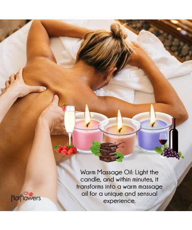 Buy HOT Flowers Kissable Massage Candle - Skin Safe Low Heat Moisturizing Wax Play | Set of 3 - International Shipping Available - Buy Online on GoSupps.com