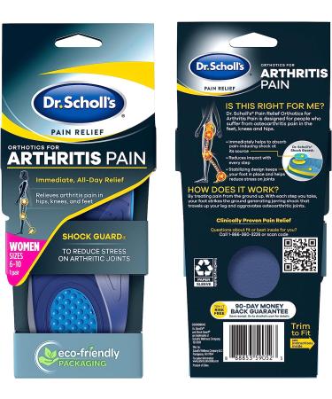 Dr. Scholl's ARTHRITIS Pain Relief Orthotics | Immediate Relief for Osteoarthritis Pain in Feet, Knees & Hips | Women's Sizes 6-10 - Buy Online on GoSupps.com