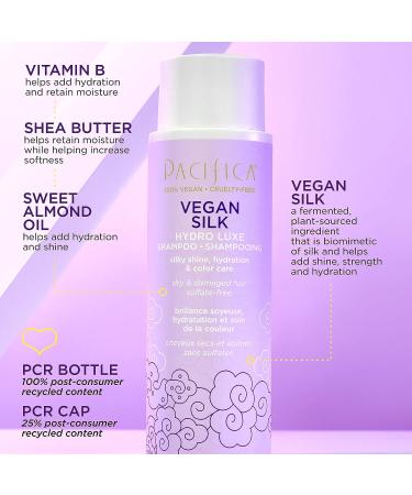 Pacifica Beauty Vegan Silk Shampoo + Conditioner Set - Vanilla Almond Oil, Shea Butter, Vitamin B - Hydration, Shine, Silky Smooth - 20 Oz - Buy Online on GoSupps.com