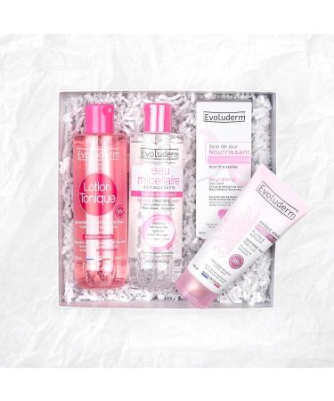 EVOLUDERM Women's Gift Box - Face Care - Sensitive Skin - 4 Products + Free Headband - Christmas Box - Ideal Christmas Gift - Birthday - Mother's Day - Vegan - Made in France - Buy Online on GoSupps.com