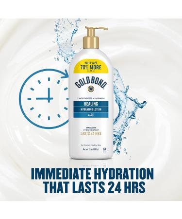 Gold Bond Healing Hydrating Lotion With Aloe Moisturizes Heals & Smooths Dry Skin Body Lotion Delivers Immediate 24-Hour Hydration Value Size 24 oz 24 Fl Oz (Pack of 1) - Buy Online on GoSupps.com