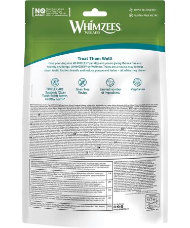 Whimzees Natural Grain-Free Dental Care Treats for Medium Dogs - 12 Couch Sticks (360g) - International Shipping Available - Buy Online on GoSupps.com