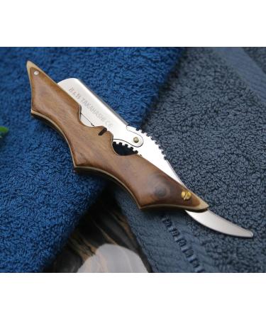 TAKAHASHI Professional Straight Razor for Men - Custom Wood Batman Logo Handle Classic Barber Kit with 100 Free Blades for Ultimate Grooming - Buy Online on GoSupps.com