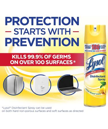 Lysol Disinfectant Spray 19oz, Lemon Breeze - Pack of 2 - Buy Online on GoSupps.com
