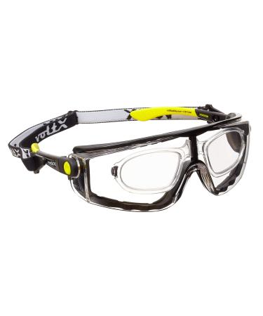 Voltx 'Quad' 4 in 1 safety glasses with reading aid (+1.5 diopters clear) - with foam insert and removable headband +1.5 Dioptre Quad Clear