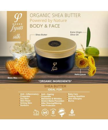 Fysio Organic Shea Butter Body Moisturizer with Olive Oil, Beeswax, Argan Oil - 250ml - Buy Online on GoSupps.com