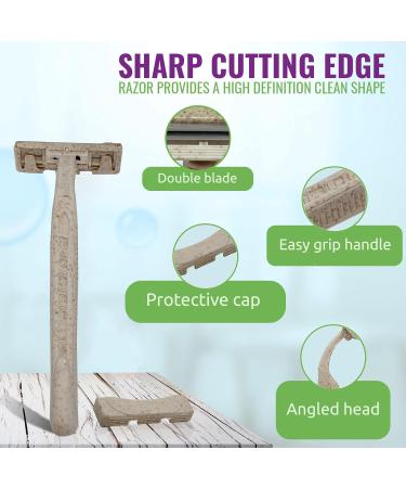 Wheatstraw Disposable Razors for Men and Women | Eco-Friendly Shaver | Sensitive Razor Blades | Twin Blade Friendly Razor - Buy Online on GoSupps.com