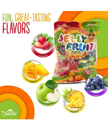 Apexy Jelly Fruit TikTok Candy Trend Mix | Assorted Fruit Shaped Jelly - Strawberry, Mango, Apple, Pineapple, Grape | 9.87oz - Buy Online on GoSupps.com