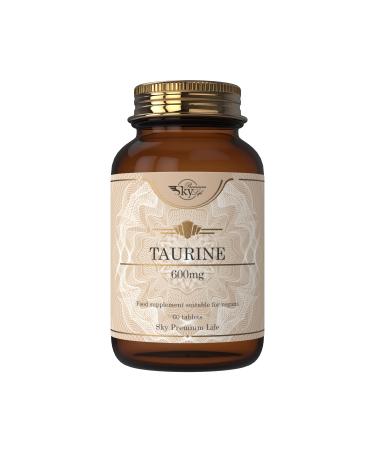 Sky Premium Life Taurine Supplement - 60 Taurine Amino Acid Food Supplements | 600mg Taurine Tablets 2 Month Supply - Buy Online on GoSupps.com