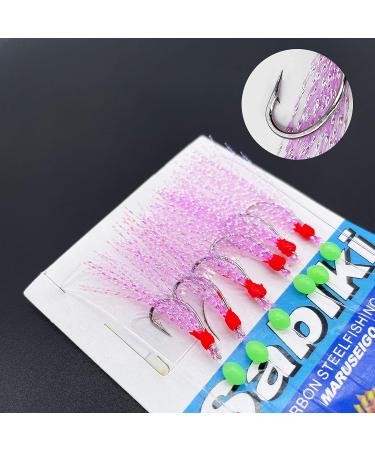 Skipaelf Luminous Sabiki Rig Set - 20 Pack | Surf Fishing Bait Rigs with Sharp Hooks and Shrimp Lure - Buy Online on GoSupps.com