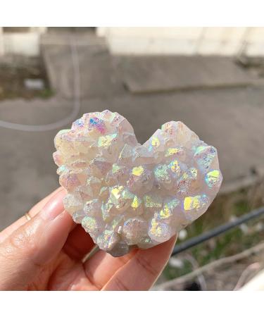 Home Decor Natural Rainbow Aura Cluster Hearts Raw Crystal Cluster Heart Shape for Decoration Gifts Natural Crystal Raw Stones and Minerals (Size : 550-600g) - Buy Online on GoSupps.com