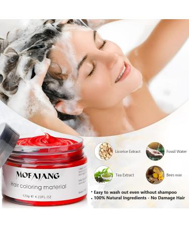 Temporary Red Hair Color Wax for Men & Women - Natural Hairstyle Pomade for Party Cosplay & Halloween - 4.23 oz - Buy Online on GoSupps.com