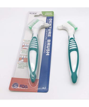Mckkor Premium Denture Cleaning Brush Set - Multi-Layered Bristles, Ergonomic Handle - Pack of 2 - Buy Online on GoSupps.com
