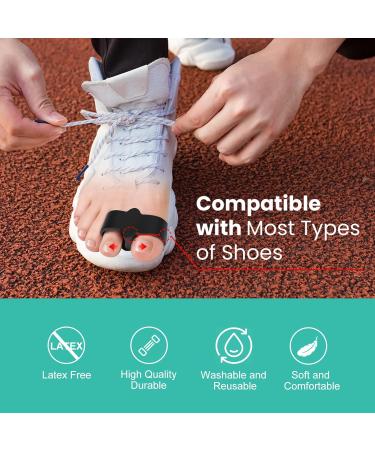 Welnove 8 Pack Bunion Corrector & Toe Spacer with Gel - Big Toe Separators for Overlapping Toes - Reduce Pain and Discomfort - Black - Buy Online on GoSupps.com