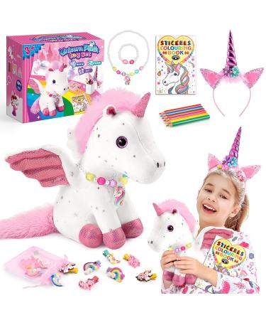 EUCOCO Unicorn Gifts for Girls Age 3-8 Unicorn Soft Toys for 3 4 5 6 7 Year Old Girls Unicorn Plush Toys Set for Kids for 3-8 Year Old Girls Unicorn Toys Kids Toy Age 3-8 Kids Toys Pink