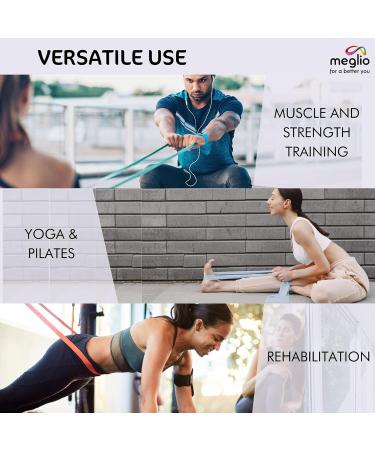Latex-Free Meglio Resistance Bands - 2m Black (X-Heavy) for Physio, Strength Training, Yoga & Pilates - Buy Online on GoSupps.com