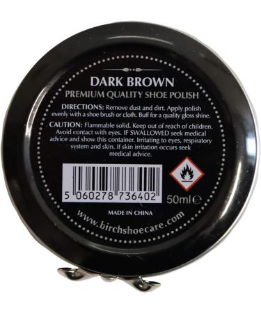 Charles Birch Premium Quality Shoe Polish 50ml High Pigment Cleans Protects Shines inc Carnauba Wax Lever Open Tin (Dark Brown) - Buy Online on GoSupps.com
