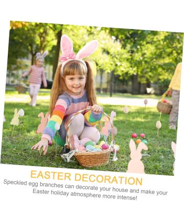 Alipis 27pcs Egg Twig Cutting Easter Egg Flower Arrangement Desk Top Decor Easter Ornament Diy Easter Eggs Easter Eggs Garland Hanging Easter Egg Tree Decoration Spray Iron Wire Beige 14.50X1.80X1.80CM - Buy Online on GoSupps.com