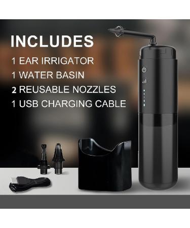 Water Powered Ear Wax Removal Kit - Electric Ear Cleaner with 3 Pressure Modes for Adults & Kids - Includes Basin & 6 Tips (Black) - Buy Online on GoSupps.com