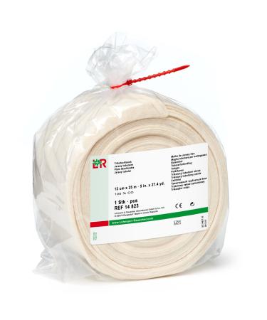 Lohmann & Rauscher-24300 tg Cotton Stockinette, 100% Cotton Tubular Bandage for Protection Under Casts, 12 cm x 25 m Roll