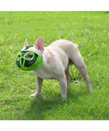Jyhy Adjustable Short Snout Dog Muzzle - Breathable Mesh for Bulldogs | XL (46-64 cm) - Ideal for Biting Chewing Barking & Training - Buy Online on GoSupps.com