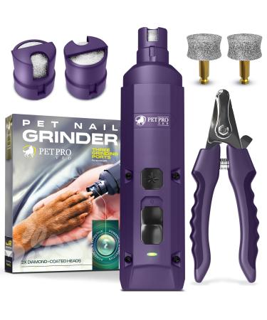 PETPROVED Dog Nail Grinders Silent Dog Claw Grinder Dog Nail Grinder for Dogs Claws Safe Dog Nail Trimmer Electric Pet Nail Grinder for Dogs Nail File Purple