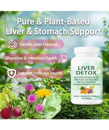 NutraPure Liver Cleanse Detox & Repair Capsules 20-in-1 Liver Detox Supplement with Dandelion Root Turmeric Milk Thistle Artichoke Leaf for Liver Cleanse & Digestion Aid Health 60 Capsules - Buy Online on GoSupps.com