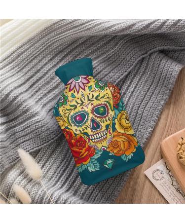 Hot Water Bottle with Lid - Skull Rubber Pain Relief Bag | Cramps Foot Warmer & Hot/Cold Therapy - Buy Online on GoSupps.com